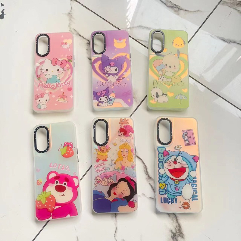 เคสTify ขอบขุ่นสกรีนลายการ์ตูน   สำหรับรุ่น ออปโป้ Reno8T.Reno7Z.Reno8z.A52020/A92020/A16/A17/A17k
