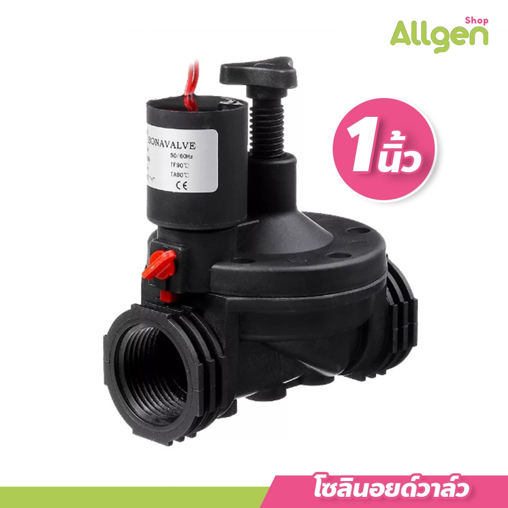 โซลินอยด์วาล์ว AC220V / DC12V วาล์วรดน้ำไฟฟ้า เกลียวใน ขนาด 1 นิ้ว Solenoid Valve