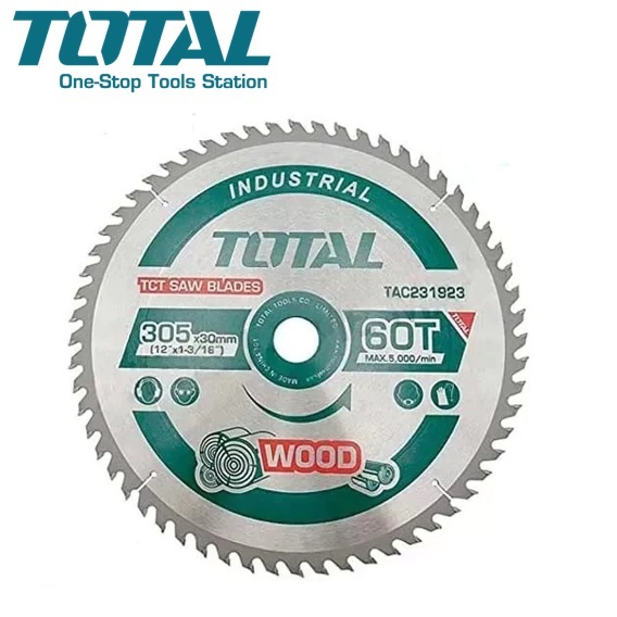 TOTAL ใบเลื่อยวงเดือน ตัดไม้ ขนาด 12 นิ้ว 60 ฟัน รุ่นงานหนัก รุ่น TAC231923 ( TCT Saw Blades )
