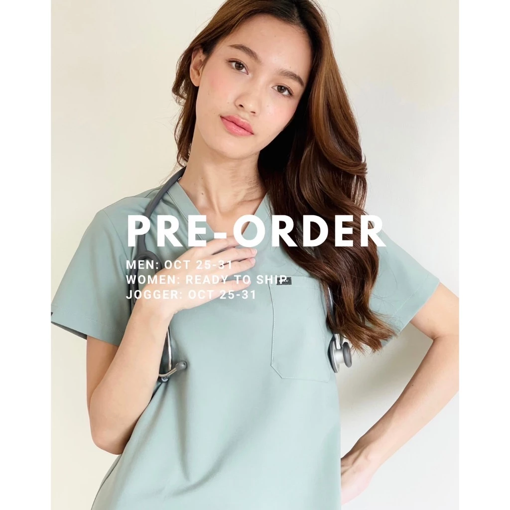 REKA SCRUBS - เสื้อคอวี สี Posh Green - BEATRIX (ชุดสครับแพทย์ พยาบาล พร้อมปักชื่อ)