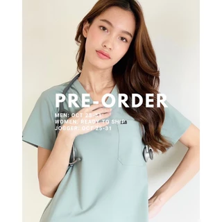 REKA SCRUBS - เสื้อคอวี สี Posh Green - BEATRIX (ชุดสครับแพทย์ พยาบาล พร้อมปักชื่อ)