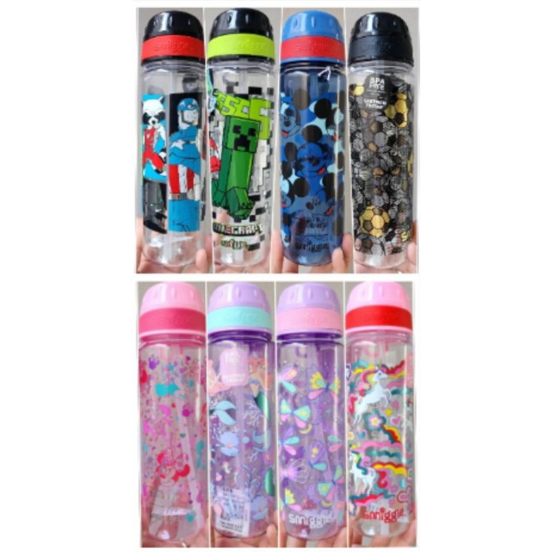 กระติกน้ำ Smiggle Tritan Bottle BPA Free ขนาด 650มล. หลอดดูด พับเก็บได้ มีหูหิ้วข้างๆ ราคาชิ้นละ 189 บาท