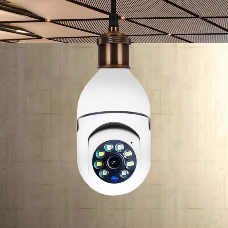 กล้องหลอดไฟ A6 กล้องตรวจสอบระยะไกล WiFi 360 องศาหัวโคมไฟสีความละเอียดสูงบ้านอัจฉริยะ