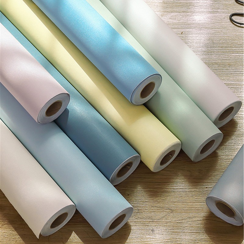 【45cm*10m】Lifestudio วอลเปเปอร์สีพื้น wallpaper ติดผนัง วอลเปเปอร์ กันน้ำ วอเปเปอร์ มีกาวในตัว พีวีซี มาการอง