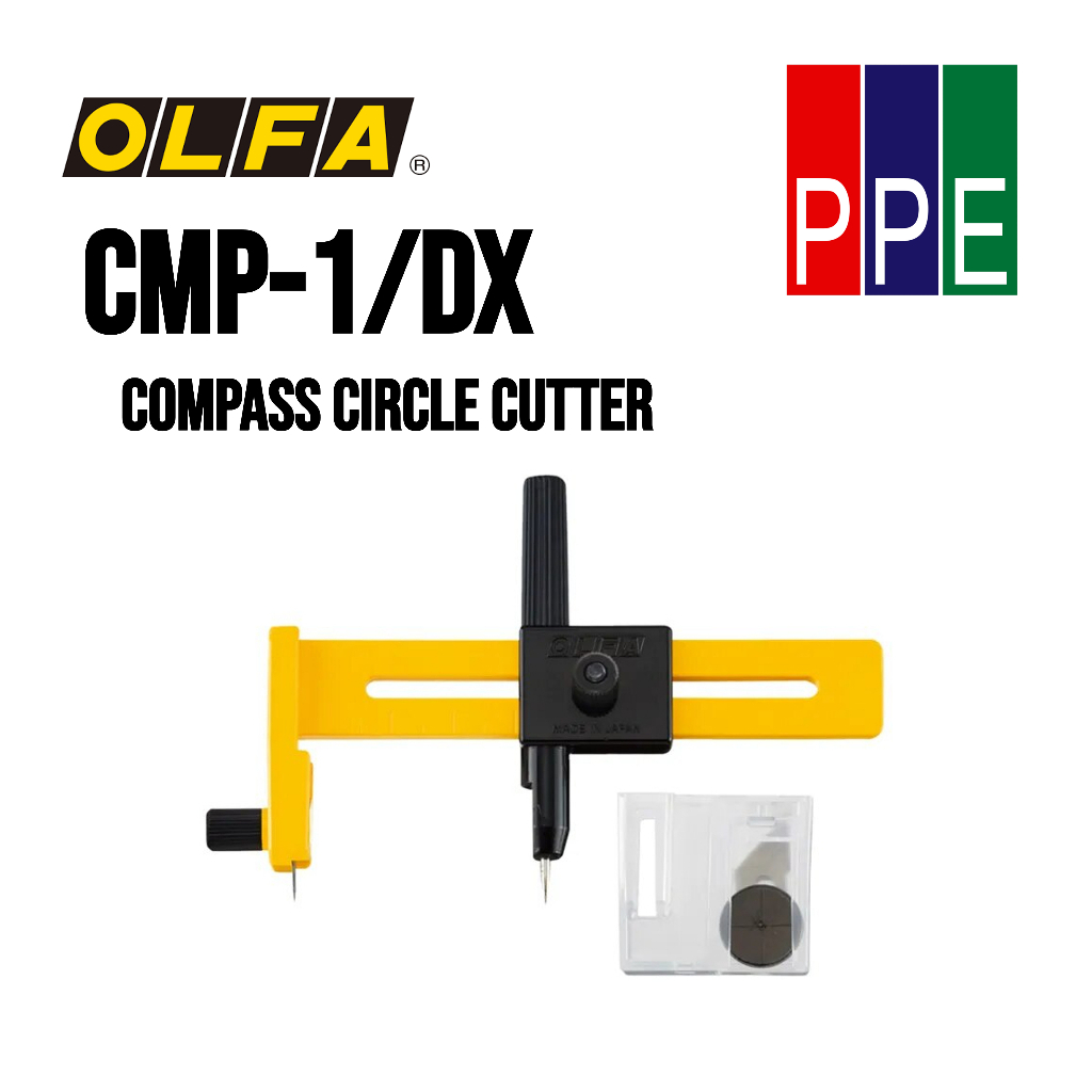 CMP-1/DX [OLFA] มีดคัตเตอร์วงเวียน คัตเตอร์วงกลม พร้อมใบมีดสำรอง Compass Circle Cutter with Spare bl