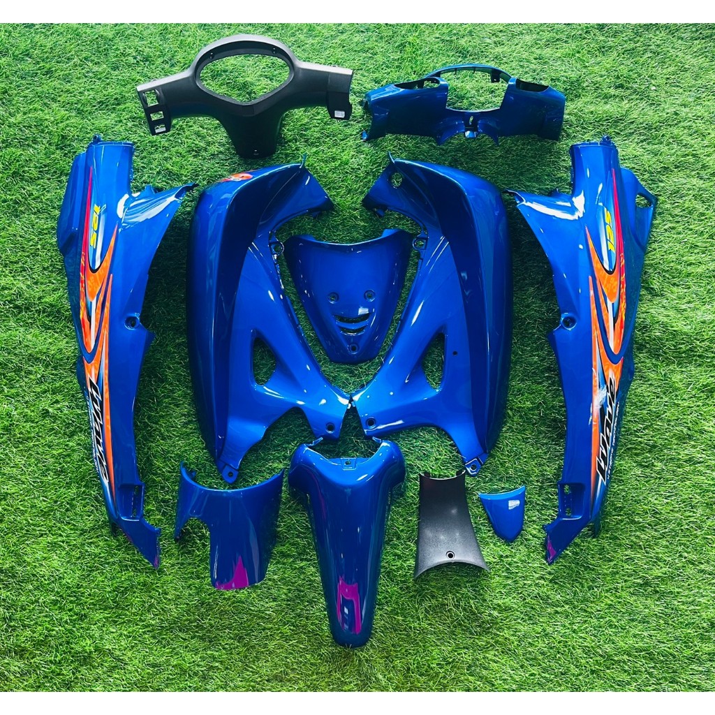 แถมน็อตทั้งชุด  ชุดสีเวฟ125R 125S เเฟริ่งเวฟ125s เฟรมเวฟ125s 125r เฟรมwave ชุดสีwave สีน้ำเงินล้วน