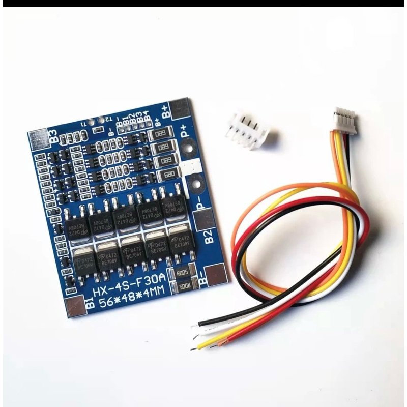 **(ของพร้อมส่ง)** BMS 4S 3.2v 30A เต็ม 14.4V LiFePO4 BMS/แบตเตอรี่ลิเธียม บอร์ดป้องกัน Balance Version ( HX สีน้ำเงิน)