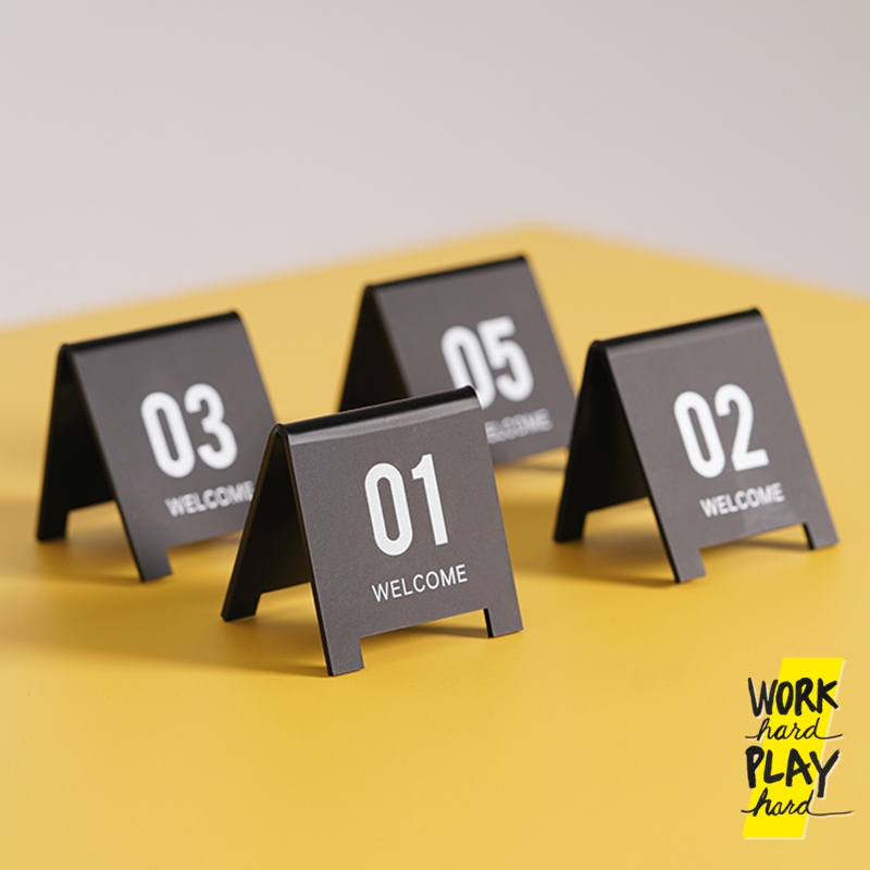 WHPH shop ป้ายเลขโต๊ะ สีดำ ป้ายตั้งโต๊ะ ป้ายเบอร์โต๊ะ ร้านอาหาร ร้านกาแฟ คุณภาพงานส่งออก
