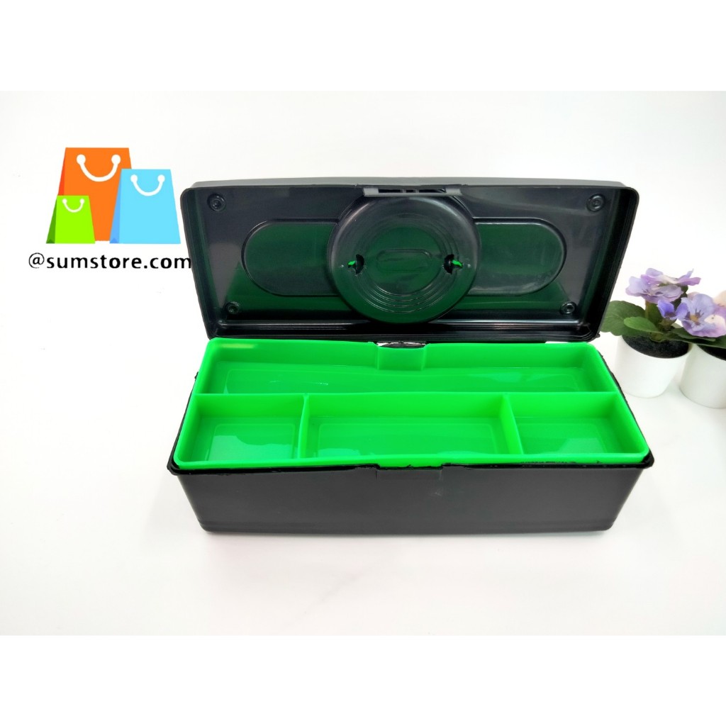 กล่องเครื่องมือ2ชั้น สีดำ (กxยxส) 12x30x10 CM. คละสี - รูปที่ 5