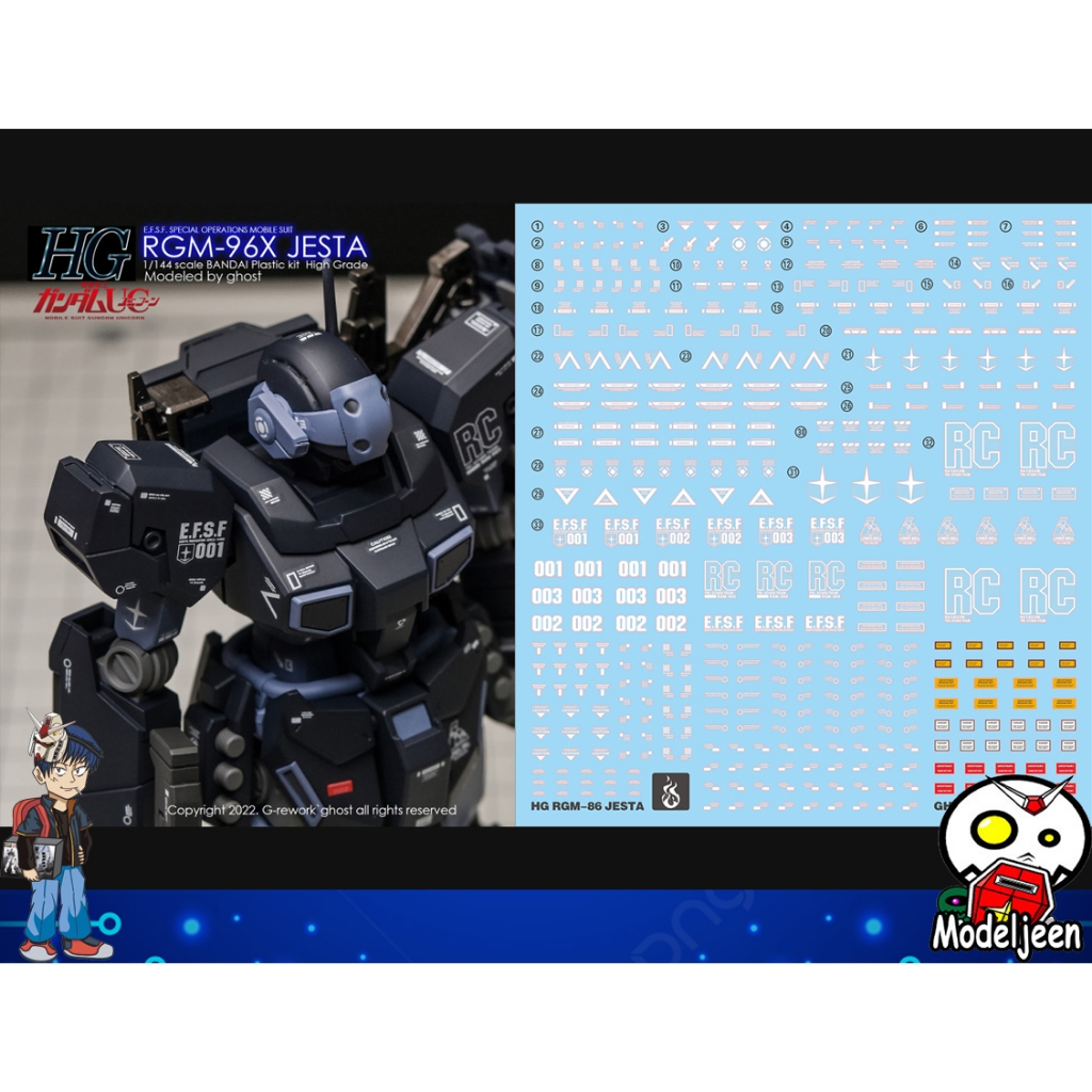 (Ghost Decal) Water Decal 128 HG1/144 RGM-96X Jesta