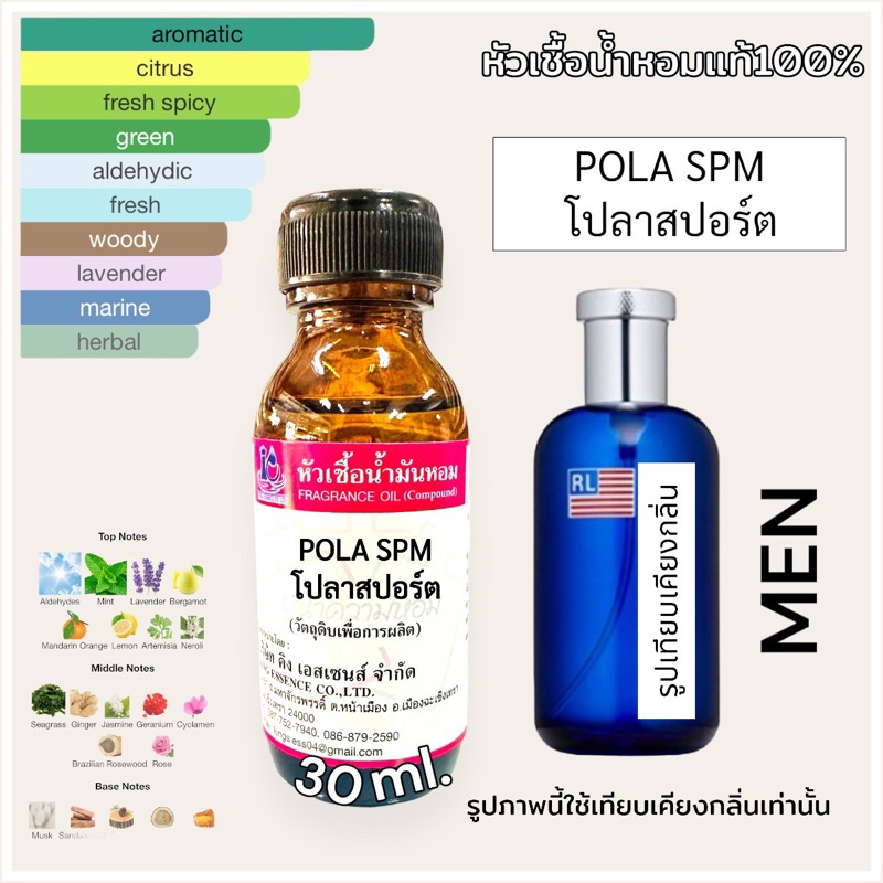 หัวเชื้อน้ำหอม100% กลิ่นโปลาสปอร์ต POLA SPM 30ml.