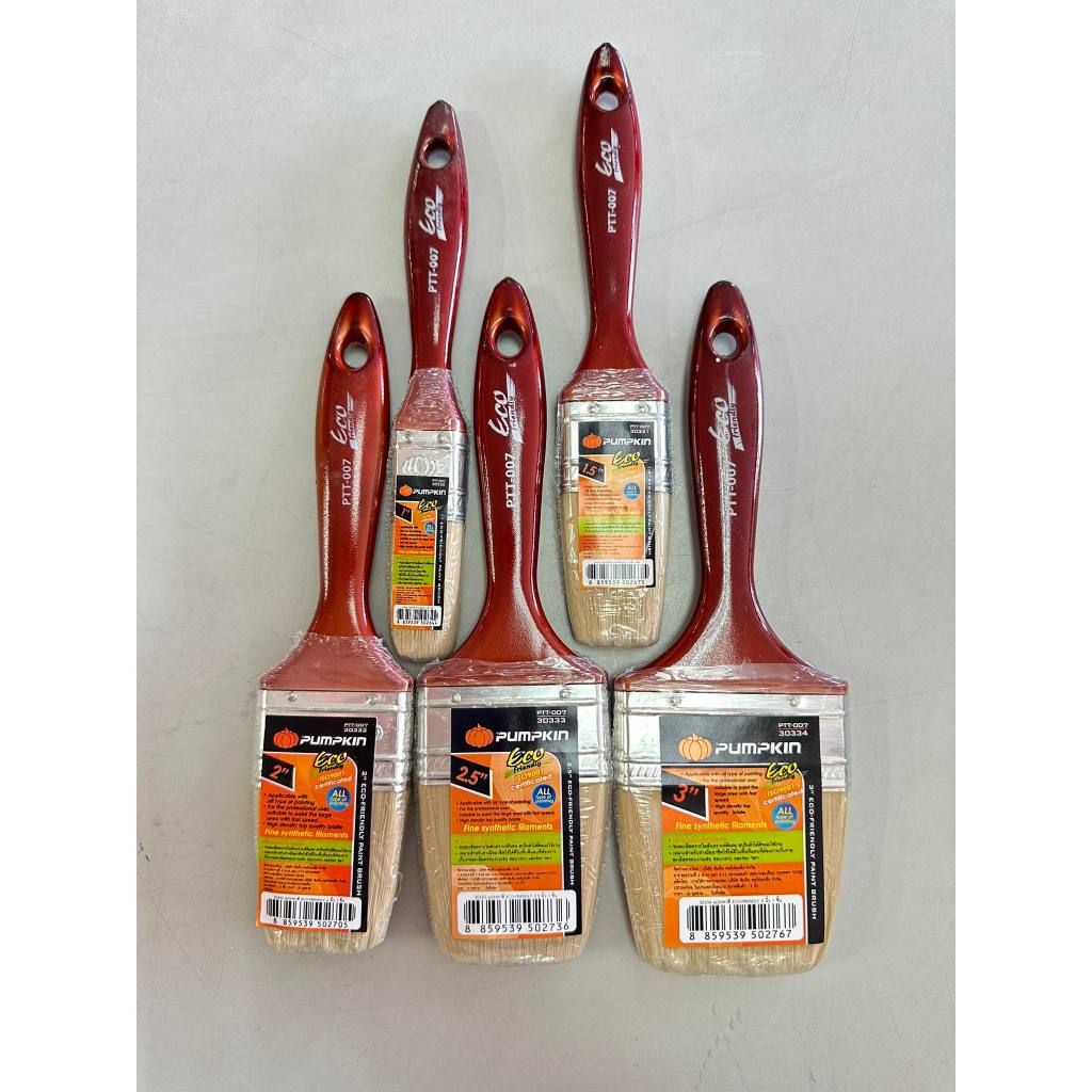 PUMPKIN แปรงทาสี ขนขาว PTT-007 รุ่น Eco-friendly ขนาด 1-3 นิ้ว