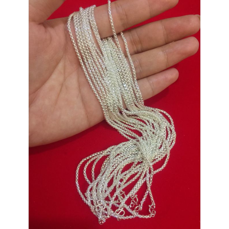 สร้อยคอเงิน 💰💸 92.5% ไม่ลอก ไม่ดำ ความยาว 18 นิ้ว ช - ญ ใส่ได้