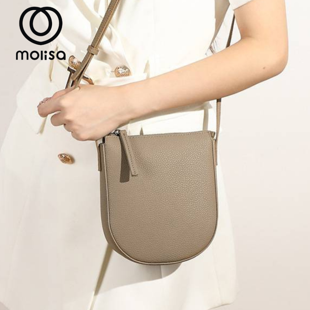 Molisa กระเป๋าหนัง สไตล์มินิมอล 9602# กระเป๋าสะพายข้าง