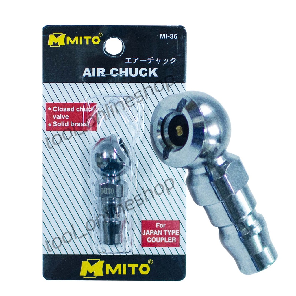 หัวเติมลมยาง MITO MI-36 หัวสูบลมยาง หัวเดี่ยวแบบสั้น ปลายคอปเปอร์คุณภาพสูง made in taiwan