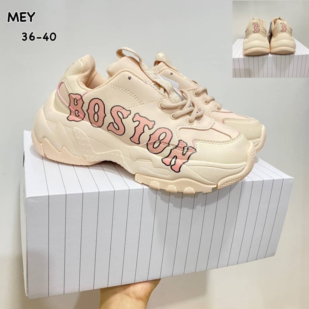 รองเท้าบอสตัน รองเท้าแฟชั่นผู้หญิงMLB BOSTON &amp; NY พร้อมกล่องและอุปกรณ์📦【รับประกันสินค้าตรงปก✔แท้100% ✅Size:37-45eu】