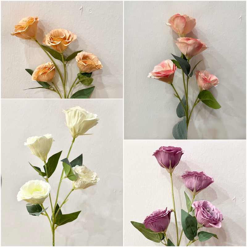 พร้อมส่ง Lisianthus ดอกไลเซนทัส ก้านยาว4ดอก ไลซิแทฝอนทัส ดอกไม้ก้านยาว ดอกไม้ประดิษฐ์ ดอกไม้ปลอม