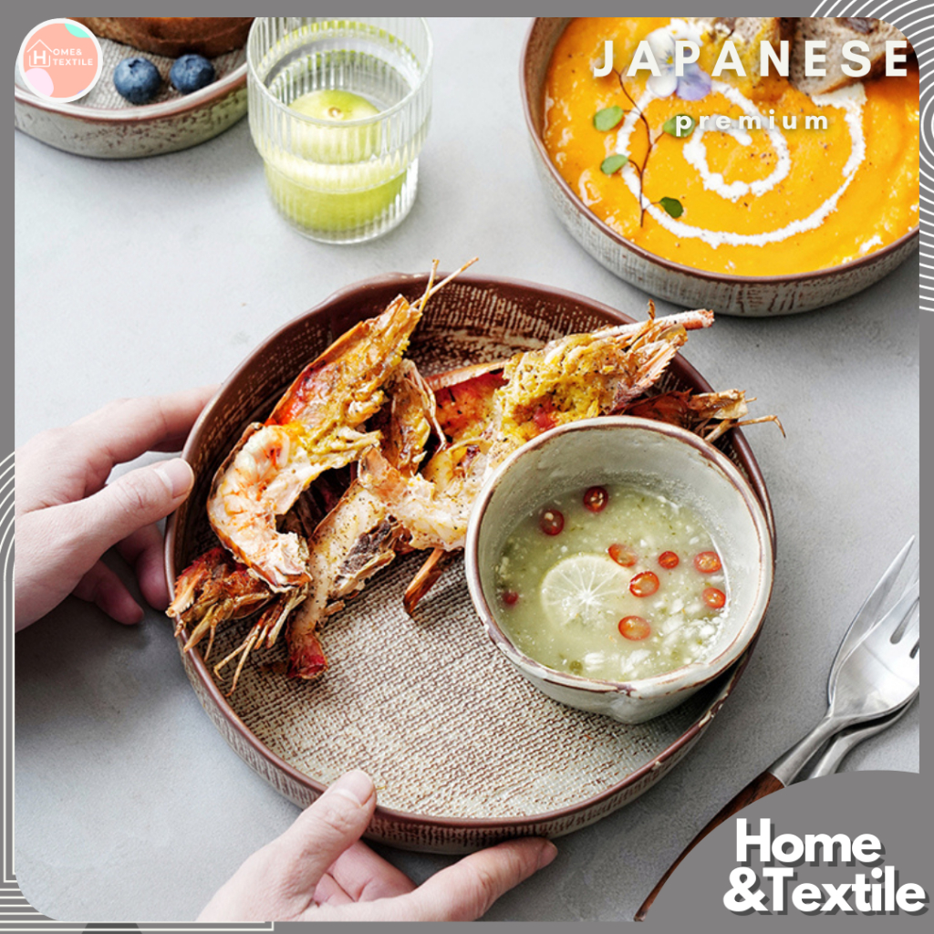 【Premium Japanese】จานทรงลึก แฮนด์เมดสไตล์ญี่ปุ่น เนื้อพรีเมี่ยม