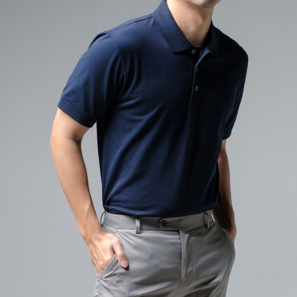 era-won เสื้อโปโล แขนสั้น ทรงสลิม Polo Shirt สี Navy