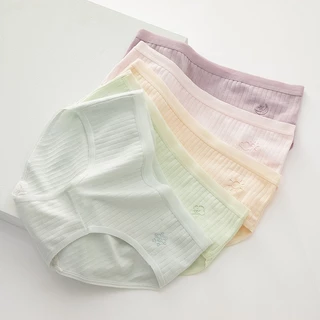 A-107 กางเกงในน่ารัก M-2XL สีพื้นลายสภาพอากาศ ผ้าคอตตอน พร้อมส่ง