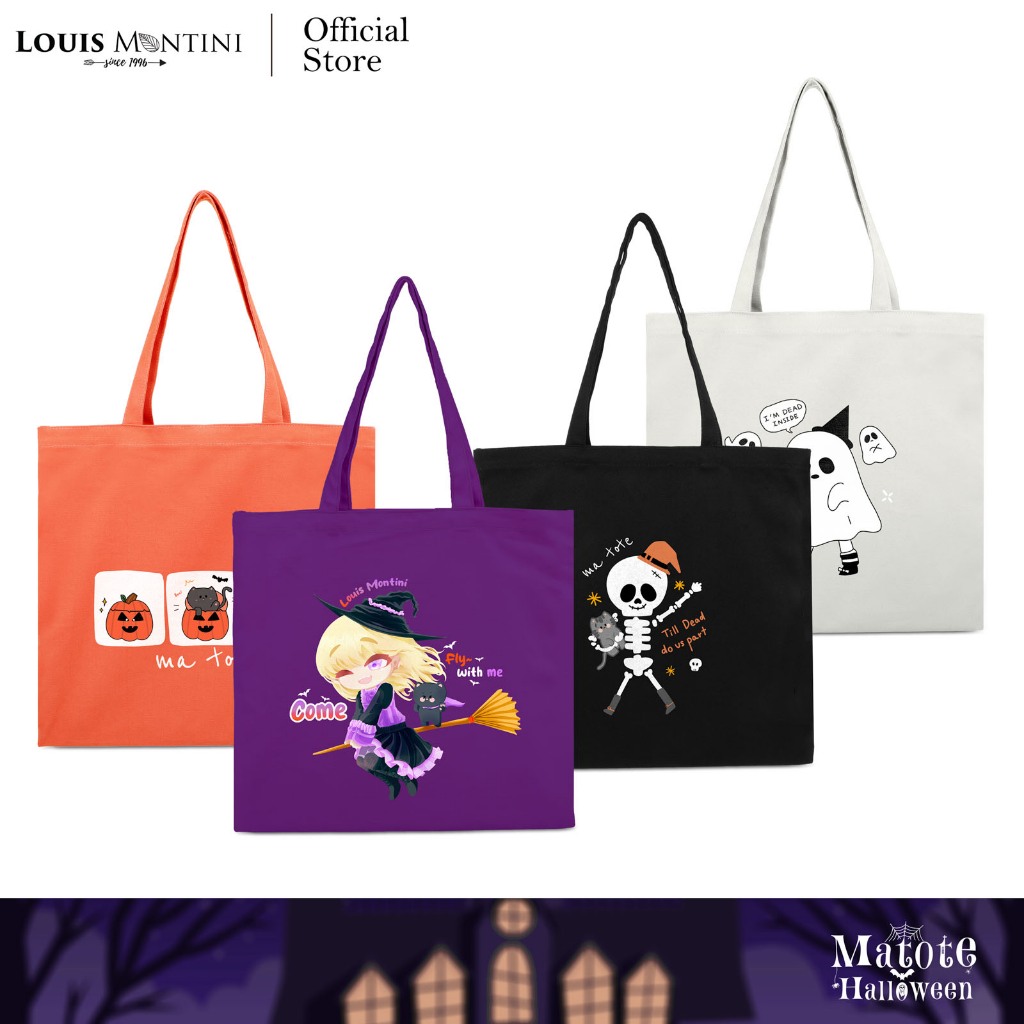 Louis Montini (ma tote) กระเป๋าผ้าแคนวาสกันน้ำ Tote Bag [Halloween] CVR011