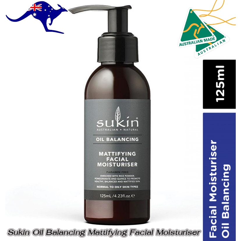 Sukin Oil Balancing Mattifying Facial Moisturiser 125ml  ใช้ทาหน้า หรือ มาร์คหน้า โดยไม่ต้องล้างออก 