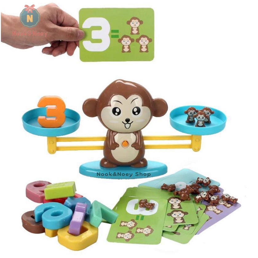 พร้อมส่ง ตราชั่ง ของเล่นนับเลข ลิงตาชั่งบวกเลข เสริมพัฒนาการ ของเล่นเด็ก Monkey Balance Game สอนนับและบวกลบ