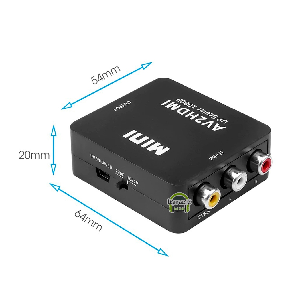 AV to HDMI Converter 1080P แปลงสัญญาณภาพจาก AV เป็น HDMI AV2HDMI สำหรับทีวี จอภาพ
