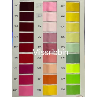 Missribbin New! ริบบิ้นซาตินNoah 10มม (สี1/2) แบบ2หน้า ยกม้วน 33 หลา คุณภาพดี สีสวย สต็อกพร้อมส่ง แบรนด์โนอาห์