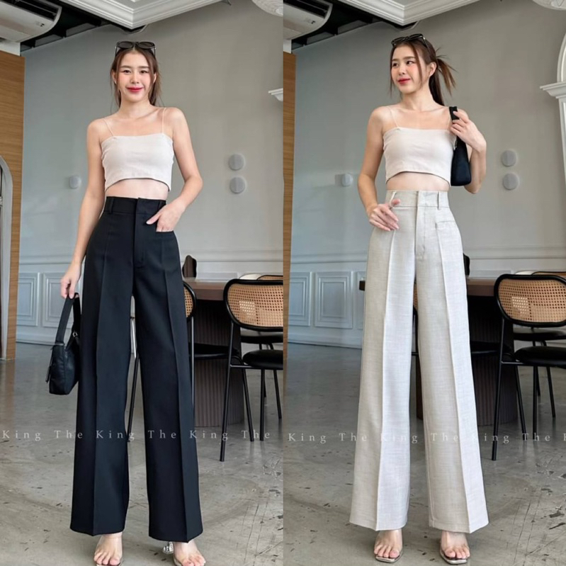 มี5สี S-XXL⛄️Snow pants ❄️กางเกงขากระบอกเอวสูงรุ่นหูเข็มขัด กระเป๋าหน้า (ผ้าสโน) ผ้าดีทรงสวย