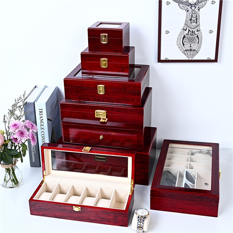 พร้อมส่ง*กล่องนาฬิกา 2 3 5 6 10 12 20 24 เรือน กล่องใส่นาฬิกา(รุ่นไม้ฮอกกะนี) Watch Box