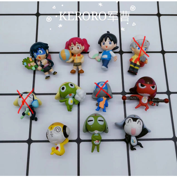 ☃☬♀ของแท้จำนวนมาก Bandai Keroro Army Cao Frog Squad อะนิเมะตุ๊กตาเครื่องประดับพวงกุญแจ DIY วัสดุ
