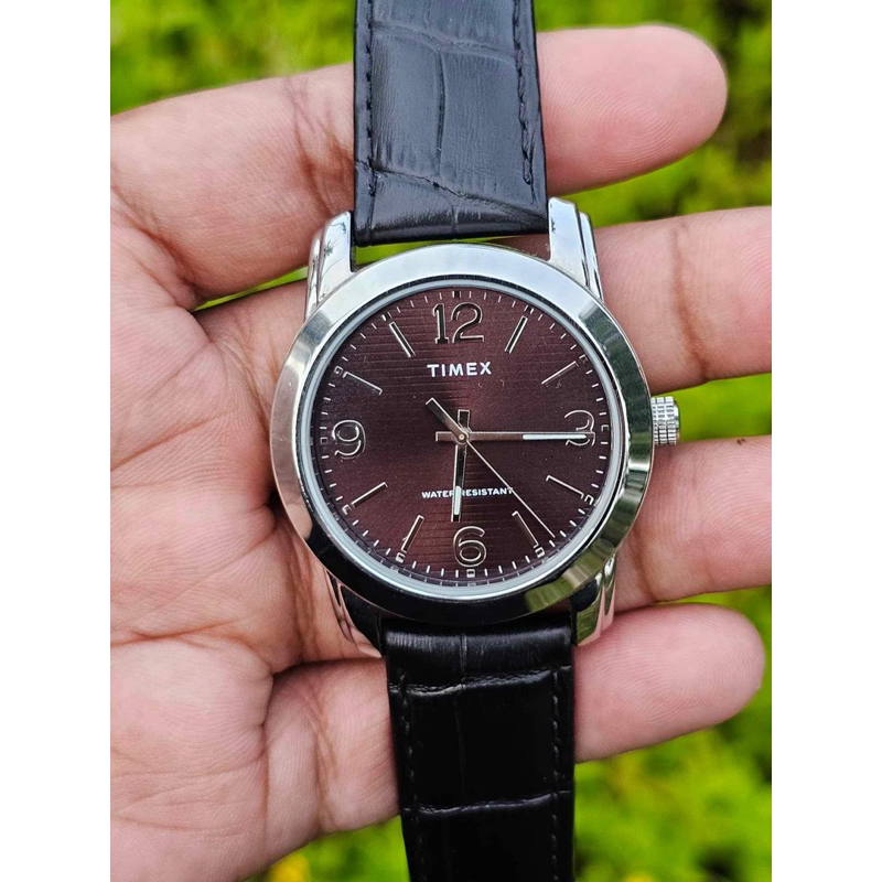 Timex Classic Black Dial Leather Strap TM-TW2R86600 นาฬิกาข้อมือผู้ชาย สายหนัง สีดำ ( มือสอง​ ) สภาพ​ใหม่​