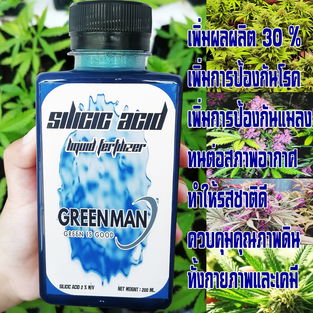 กรดซิลิคอน silicic acid liquid เกราะป้องกันโรคพืชและแมลง เพิ่มผลผลิต 30 % ขนาด 200 มล.