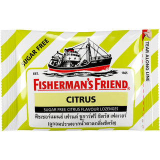 (1 ซอง) Fisherman friends sugar free ฟิชเชอร์แมน เฟรนด์ ลูกอม สูตรไม่มีน้ำตาล Fisherman's Friend