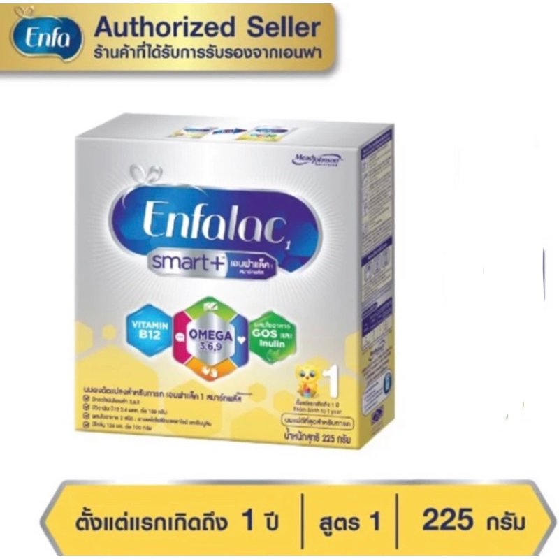 《นมผง》เอนฟาแล็ค สมาร์ทพลัส สูตร1สำหรับ ทารก เด็กเล็ก 225มล1กล่อง