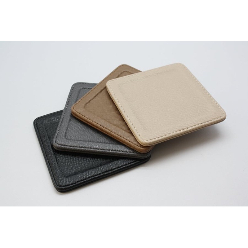 ที่แก้วหนัง แผ่นรองแก้ว ขนาด10x10cm By Deeleather shop