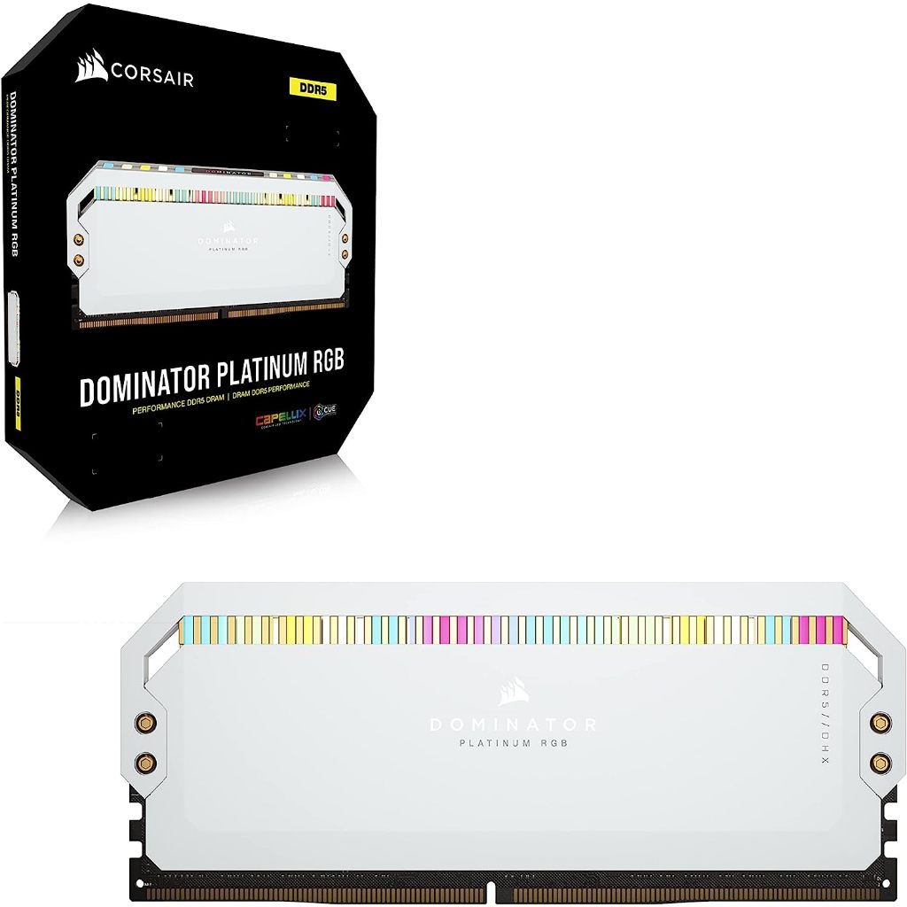 CORSAIR DOMINATOR PLATINUM RGB DDR5 : CMT32GX5M2X6200C36W : WHITE