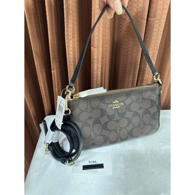 Coach F58321 Top Handle Pouch In Signature Canvas Style No. F58321