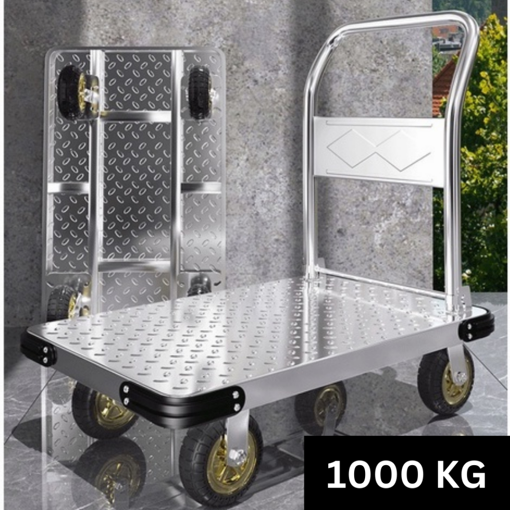 🔥NEW🔥รถเข็นTrolley Portable 500KG/1000KG Hand Truck PVC Foldable Iron Small Trolley Barang Plastic Trolley