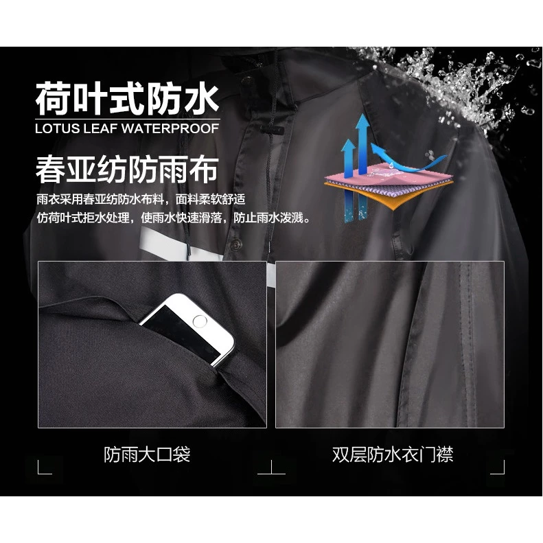 ชุดเสื้อคลุมและกางเกงกันฝน ชุดกันฝนสำหรับผู้ชายและผู้หญิง thumbnail 4