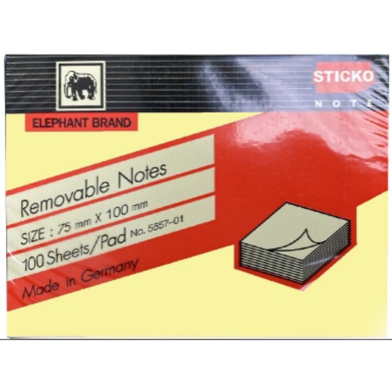 ตราช้าง สติกโก้โน้ต เบอร์5657-01 สีเหลือง