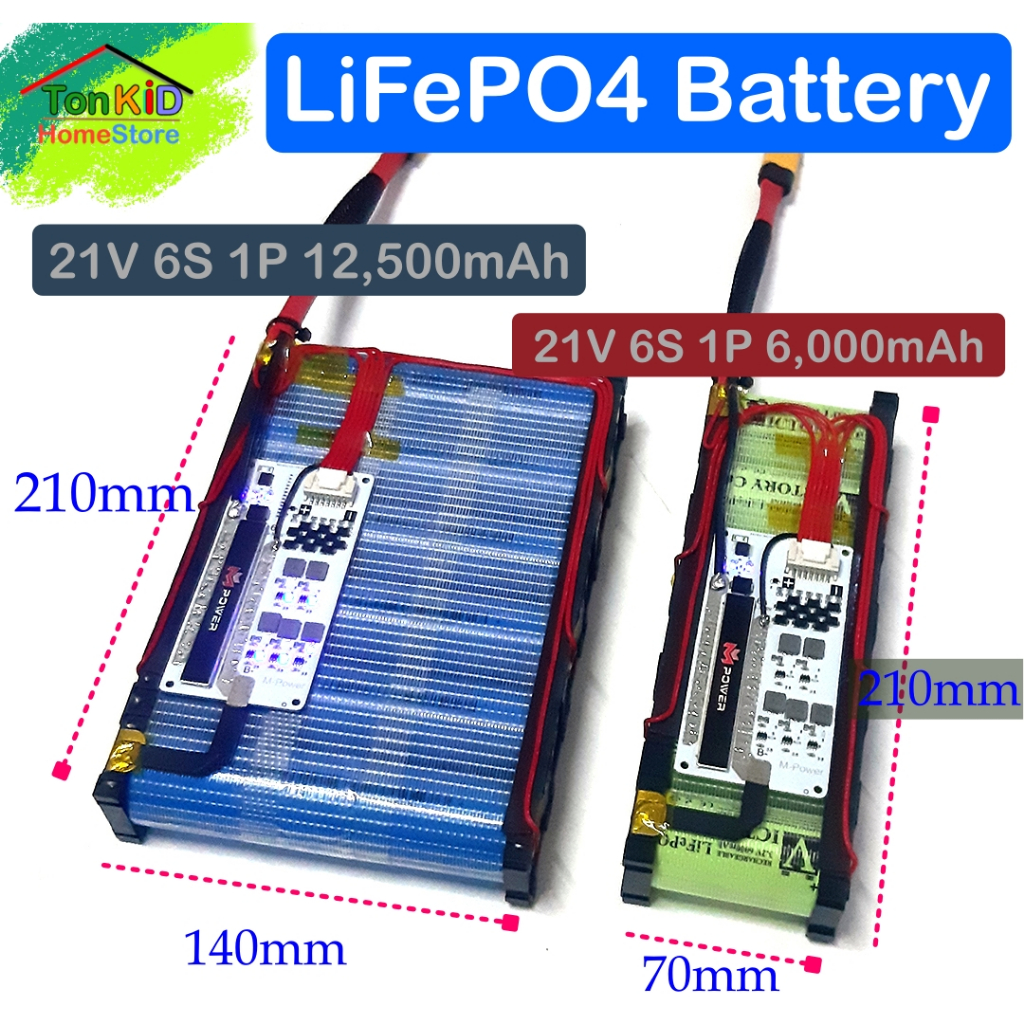 แบตเตอรี่ลิเธี่ยมฟอตเฟส Victory Battery 6S 1P 21V 12,500mAh แบตเตอรี่แบตแอมจิ๋วลำโพงบลูทูธ แรงดันใช้