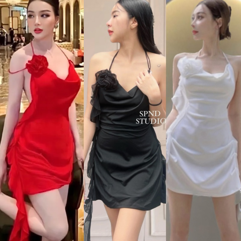 เดรสกุหลาบคอถ่วง ปาร์ตี้ก็ปังใส่ได้ 2 แบบออกงานก็จึ้ง ตัวเดียวได้ครบรสเลยค่าาา 006PFRd