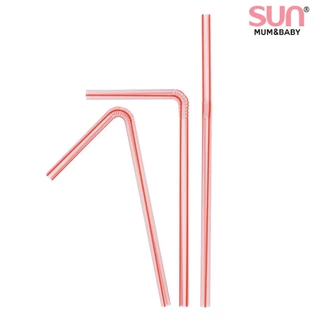 SUNMUM l หลอดดูดน้ำสำหรับเด็ก นิ่ม ปลอดสาร และ สี (1 ถุง มี 60 เส้น)