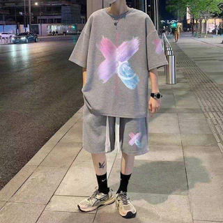 KB fashion ชุดเซ็ตผู้ชาย แขนสั้นขาสั้น ผ้าวาฟเฟิล