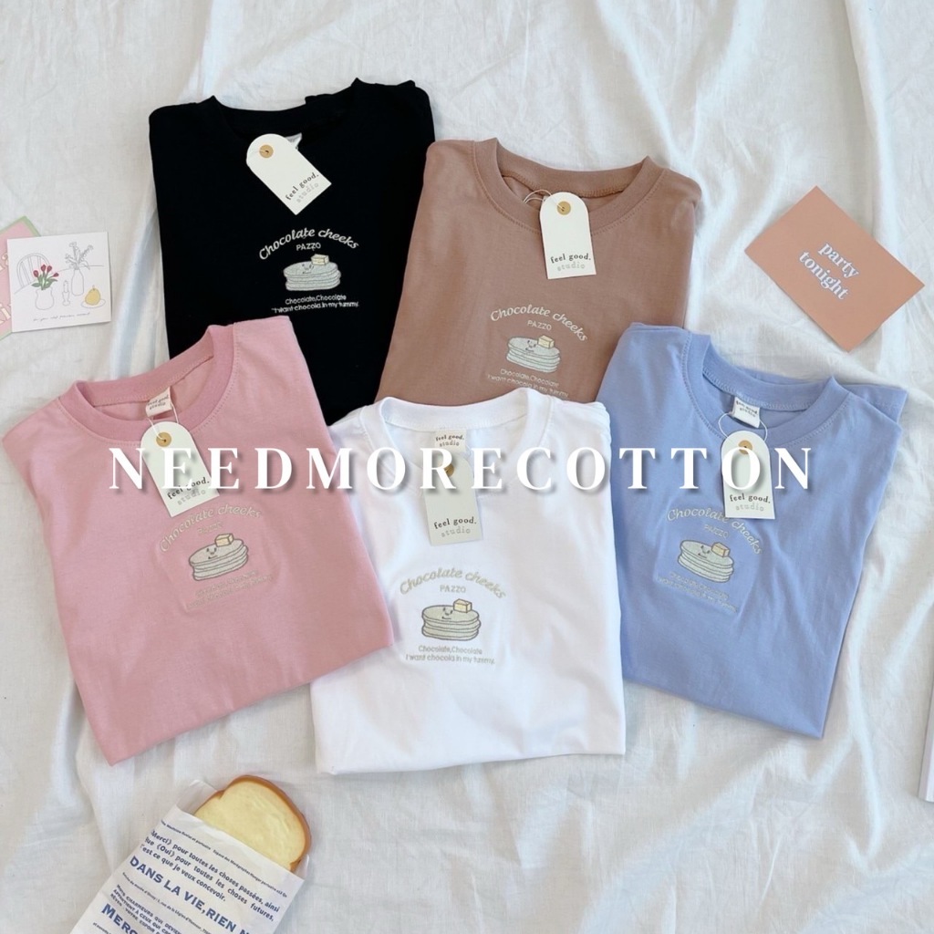 พร้อมส่ง เสื้อยืด Oversize ผ้าคอตตอน ปักลายน่ารักๆ อก 44" ยาว 27" เสื้อยืดโอเวอร์ไซส์ สไตล์เกาหลี