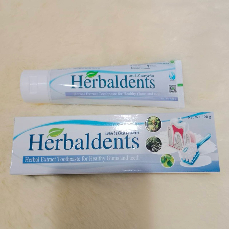 (พร้อมส่ง) ยาสีฟันHERBAL DENTS(เฮอร์เบิลเดนท์)  ยาสีฟันสมุนไพร100%  ขนาด 120 กรัม ลดกลิ่นปาก รักษาแผ