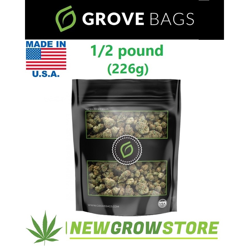 ส่งไว! ถุงเปล่า! Grove Bags ถุงบ่มสมุนไพร 1/2 pound ถุงบ่ม 226 กรัม ถุงบ่มของแท้ 1/2 lbs 1/2lbs poun