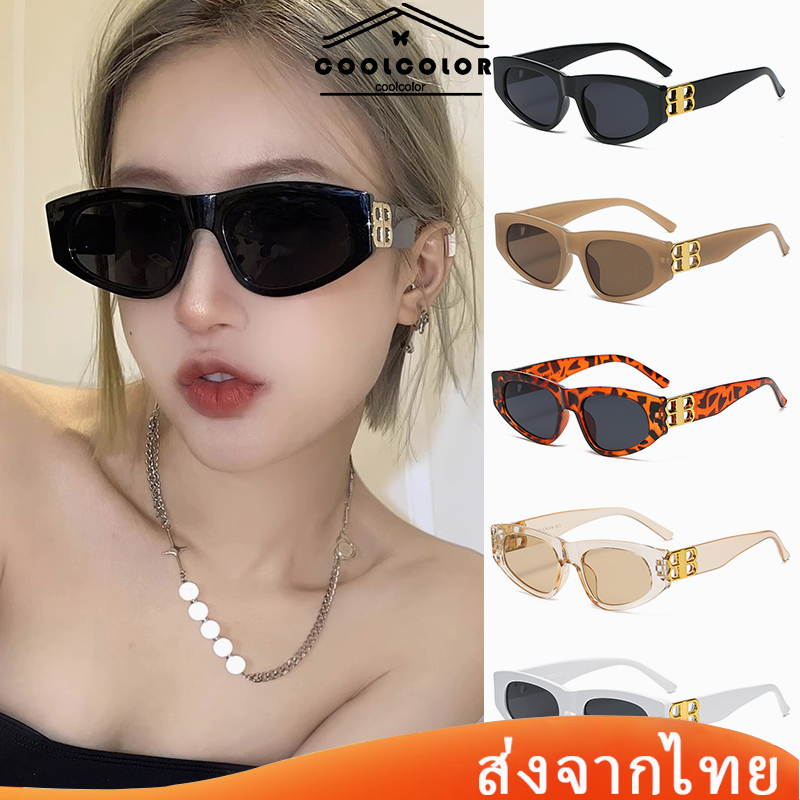 พร้อมส่ง❤️แว่นตากันแดดสีดำY2KตาแมวUV400ป้องกันรังสียูวีสไตล์วินเทจเกาหลีสำหรับผู้หญิงและผู้ชาย.COD